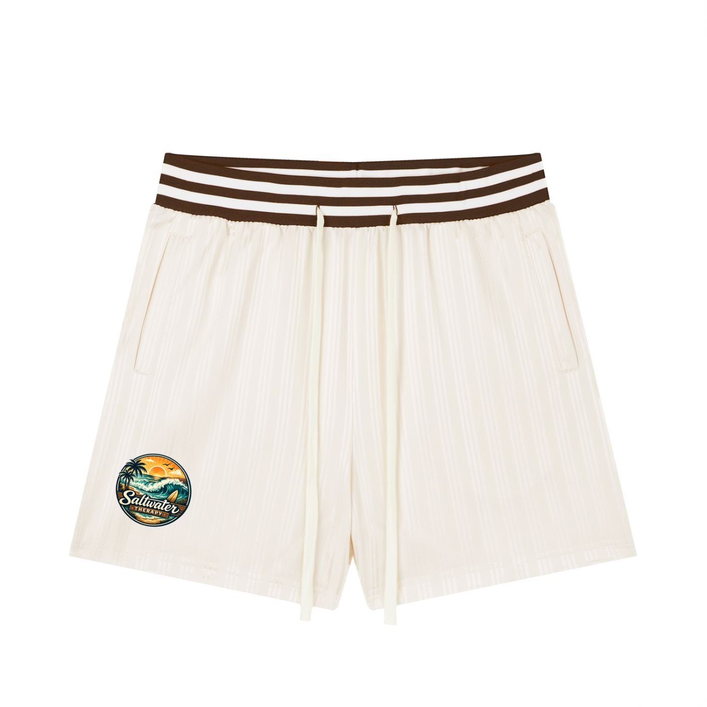 Unisex Striped Drawstring Shorts
