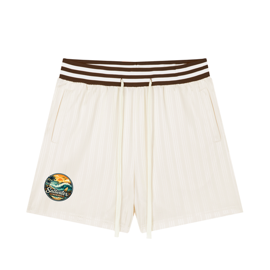 Unisex Striped Drawstring Shorts